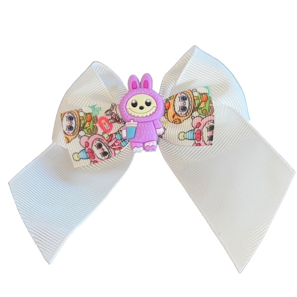 4/$15 Bundle Monster Girls Hair Bow White Ribbon with cup
